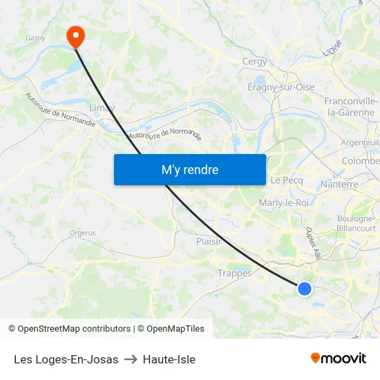 Les Loges-En-Josas to Haute-Isle map