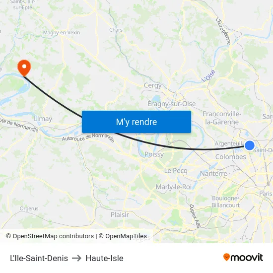 L'Ile-Saint-Denis to Haute-Isle map