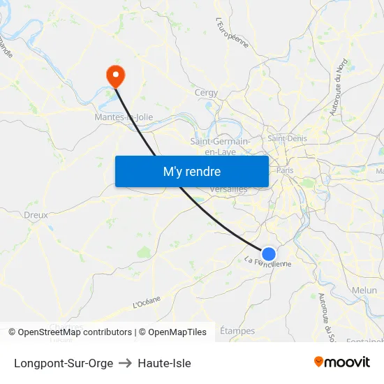 Longpont-Sur-Orge to Haute-Isle map