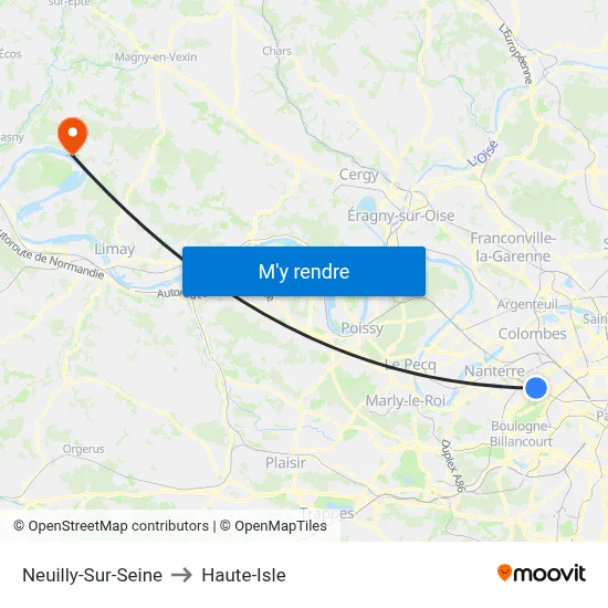 Neuilly-Sur-Seine to Haute-Isle map