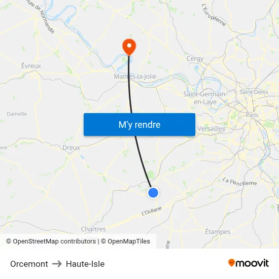 Orcemont to Haute-Isle map