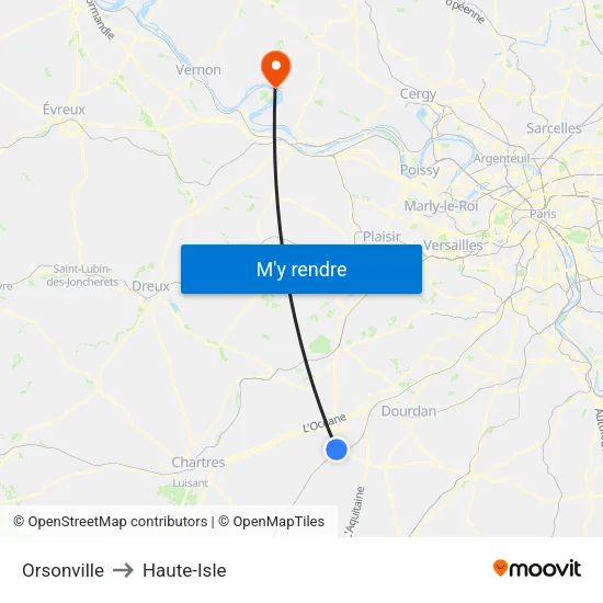 Orsonville to Haute-Isle map