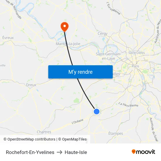 Rochefort-En-Yvelines to Haute-Isle map