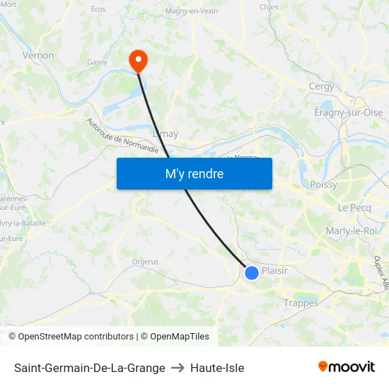 Saint-Germain-De-La-Grange to Haute-Isle map