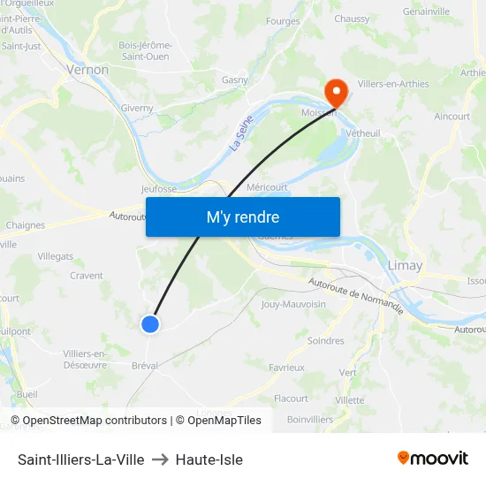 Saint-Illiers-La-Ville to Haute-Isle map