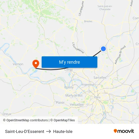Saint-Leu-D'Esserent to Haute-Isle map