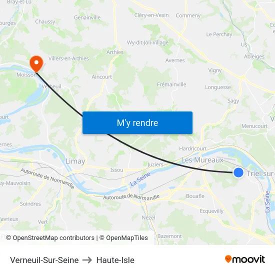 Verneuil-Sur-Seine to Haute-Isle map