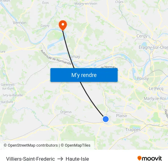 Villiers-Saint-Frederic to Haute-Isle map