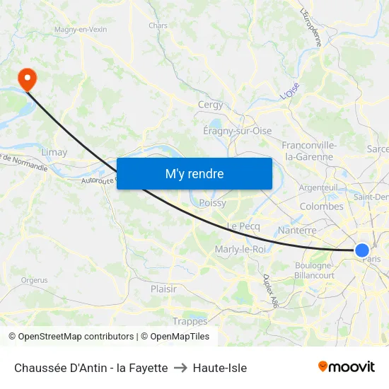 Chaussée D'Antin - la Fayette to Haute-Isle map