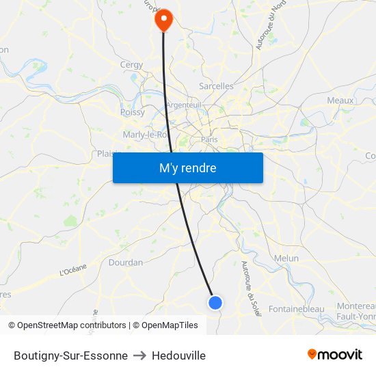 Boutigny-Sur-Essonne to Hedouville map