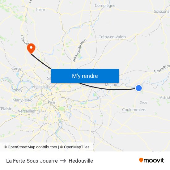 La Ferte-Sous-Jouarre to Hedouville map