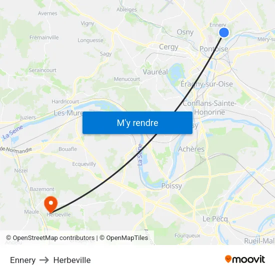 Ennery to Herbeville map