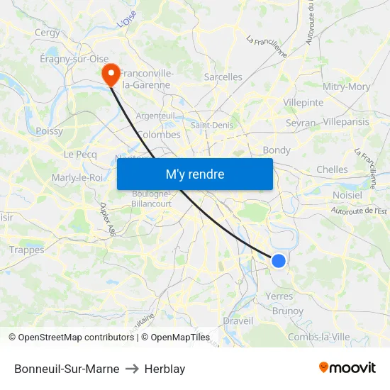 Bonneuil-Sur-Marne to Herblay map