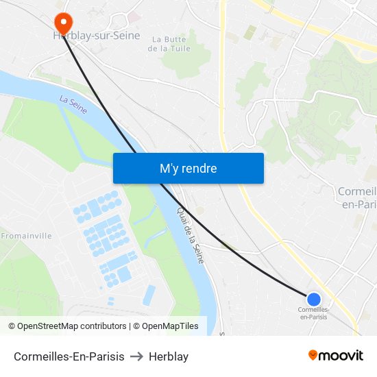 Cormeilles-En-Parisis to Herblay map