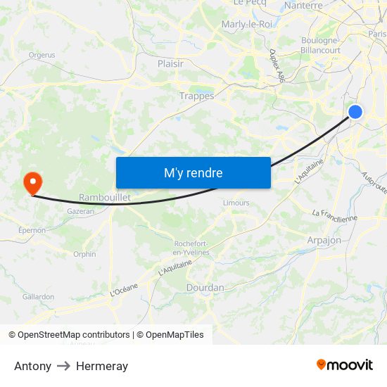 Antony to Hermeray map