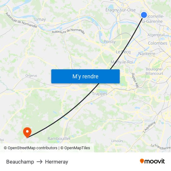 Beauchamp to Hermeray map