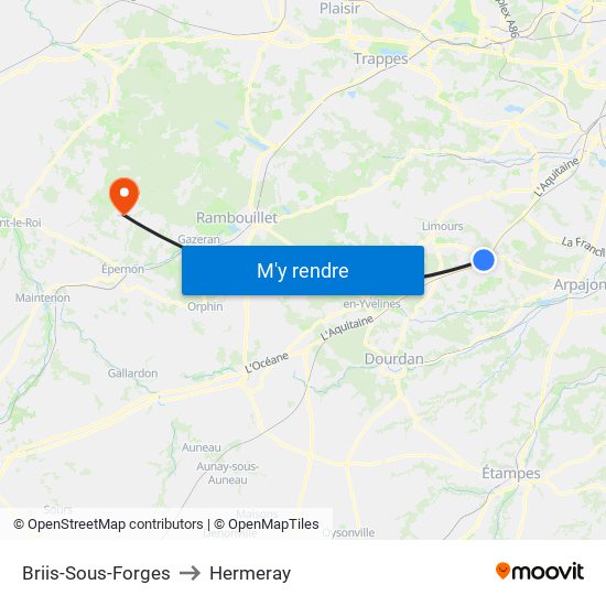 Briis-Sous-Forges to Hermeray map