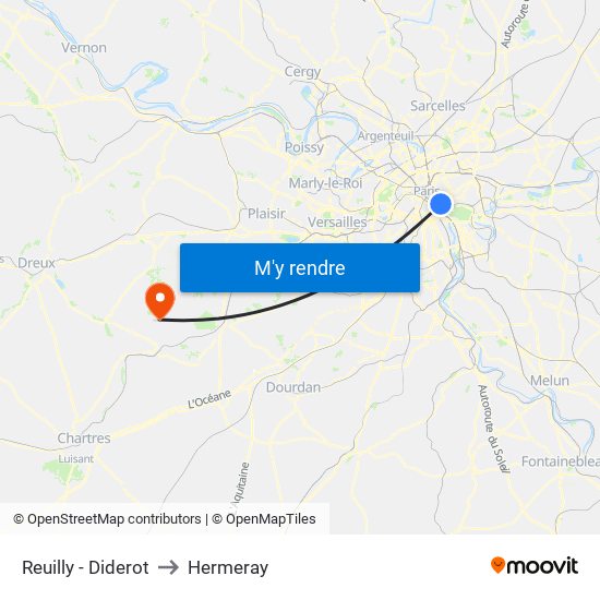 Reuilly - Diderot to Hermeray map