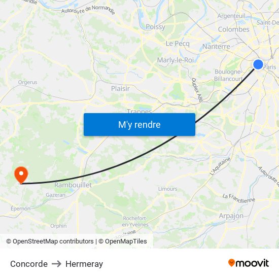 Concorde to Hermeray map