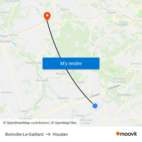 Boinville-Le-Gaillard to Houdan map