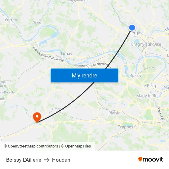 Boissy-L'Aillerie to Houdan map
