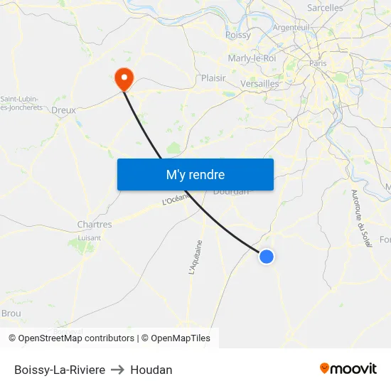 Boissy-La-Riviere to Houdan map