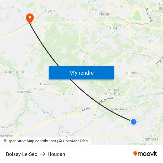 Boissy-Le-Sec to Houdan map