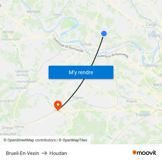 Brueil-En-Vexin to Houdan map