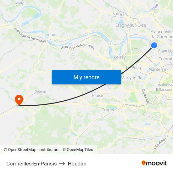 Cormeilles-En-Parisis to Houdan map