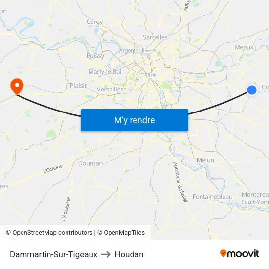 Dammartin-Sur-Tigeaux to Houdan map