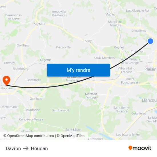 Davron to Houdan map