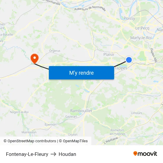 Fontenay-Le-Fleury to Houdan map