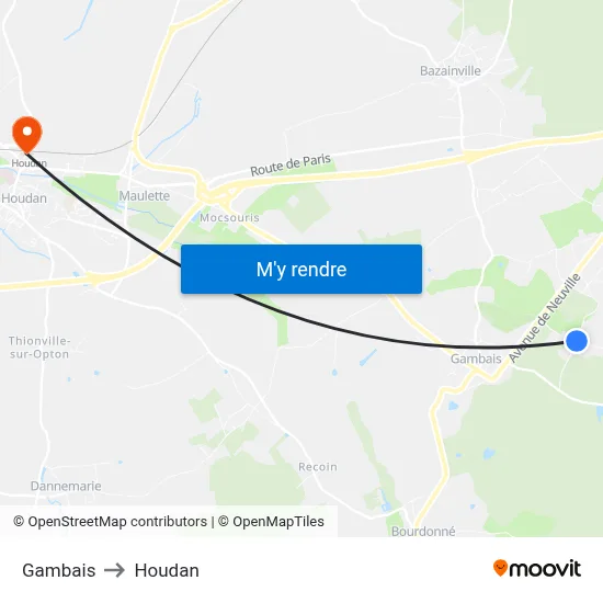 Gambais to Houdan map