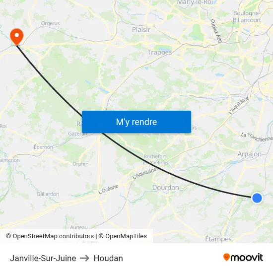 Janville-Sur-Juine to Houdan map