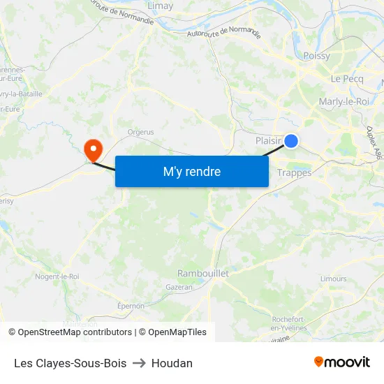 Les Clayes-Sous-Bois to Houdan map