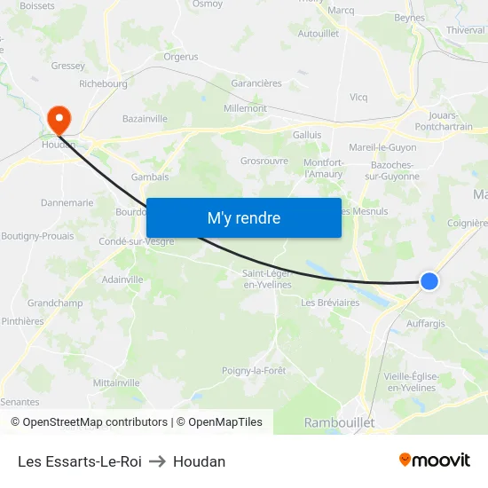Les Essarts-Le-Roi to Houdan map
