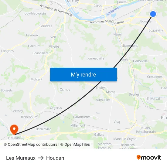 Les Mureaux to Houdan map