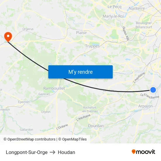 Longpont-Sur-Orge to Houdan map