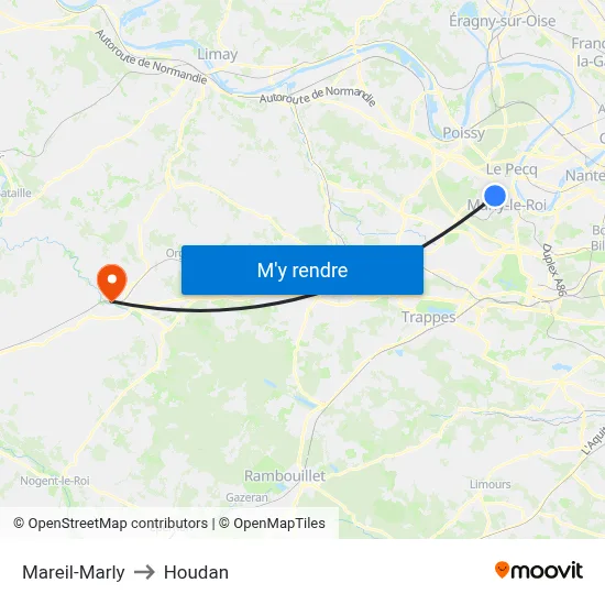 Mareil-Marly to Houdan map