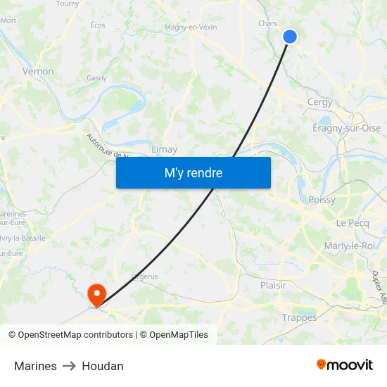 Marines to Houdan map