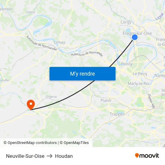 Neuville-Sur-Oise to Houdan map