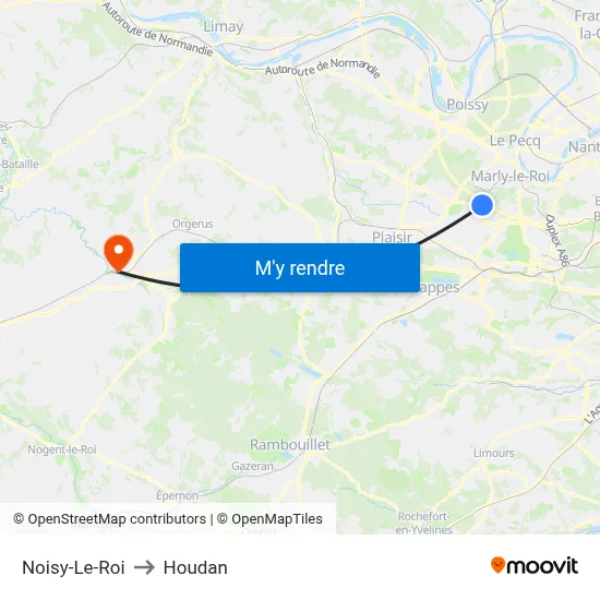 Noisy-Le-Roi to Houdan map