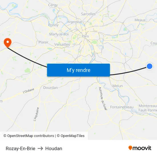 Rozay-En-Brie to Houdan map