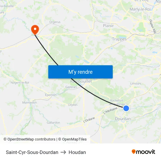 Saint-Cyr-Sous-Dourdan to Houdan map