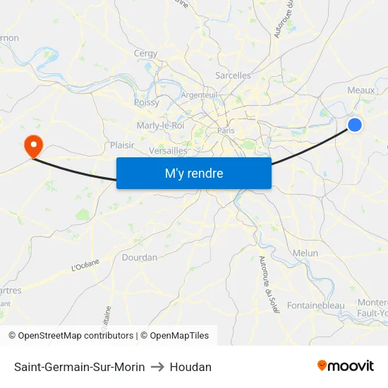 Saint-Germain-Sur-Morin to Houdan map