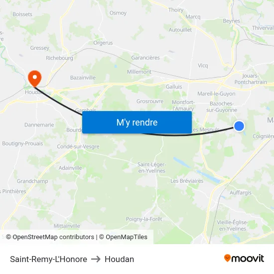Saint-Remy-L'Honore to Houdan map