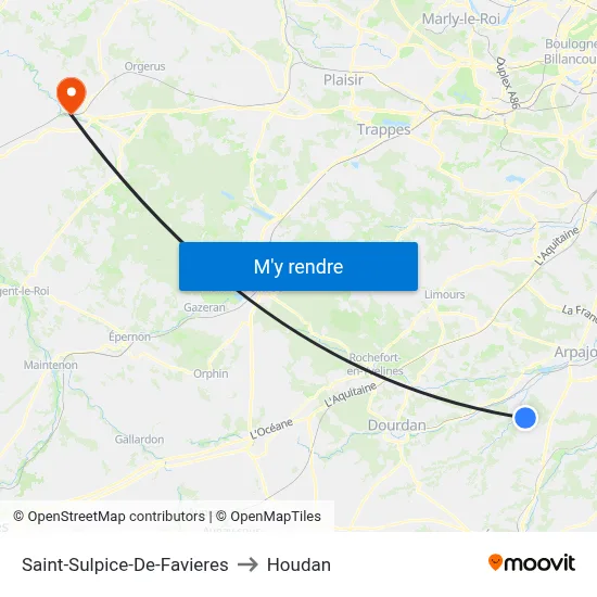 Saint-Sulpice-De-Favieres to Houdan map