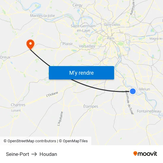 Seine-Port to Houdan map