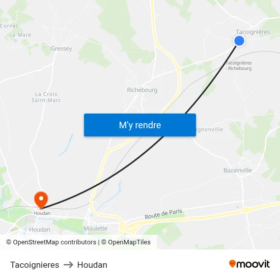 Tacoignieres to Houdan map