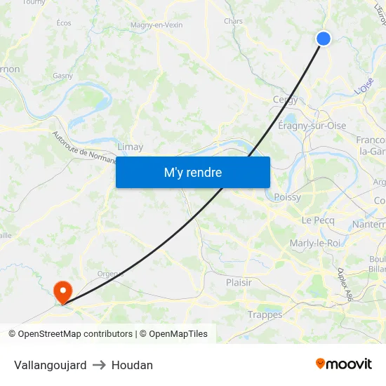 Vallangoujard to Houdan map